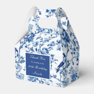 Chinoiserie Blaue Vögel und Blume Geburtstag Geschenkschachtel