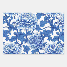 Chinoiserie Blauer Himmel Geschenkpapier Set