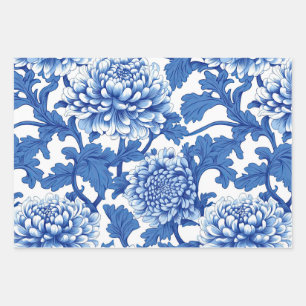 Chinoiserie Blauer Himmel Geschenkpapier Set