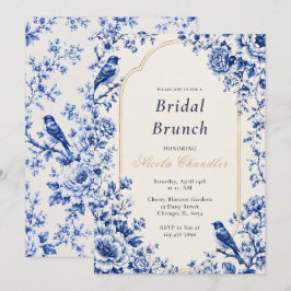 Chinoiserie Blaues Brautfrühstück Einladung