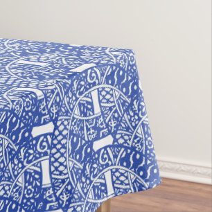 Chinoiserie Blaues Grenz-Muster  Tischdecke