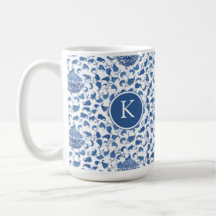 Chinoiserie Blue and White Monogram Initial Kaffeetasse