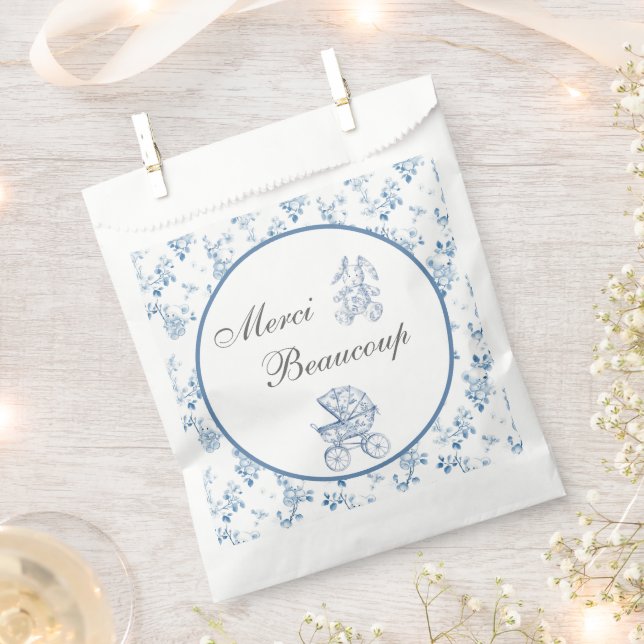 Chinoiserie Blue Baby Dusche Gefallen Taschen Geschenktütchen (Ausgeschnitten)
