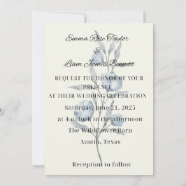 Chinoiserie Blue Blume Hochzeit Einladung