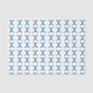 Chinoiserie Blue Chinese Dragons Seidenpapier