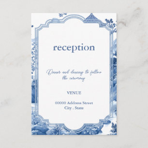 Chinoiserie Blue Empfang Card Begleitkarte