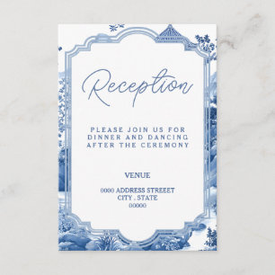 Chinoiserie Blue Empfang Card Begleitkarte