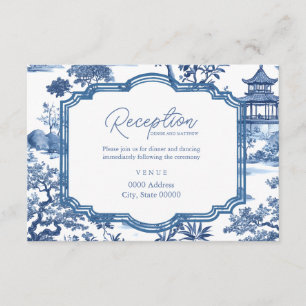 Chinoiserie Blue Empfang Card Begleitkarte