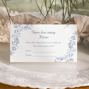 Chinoiserie Blue Floral Guess Wie viele Kisses Begleitkarte