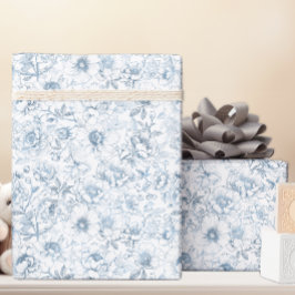 Chinoiserie Blue Floral Wrapping Paper Geschenkpapier
