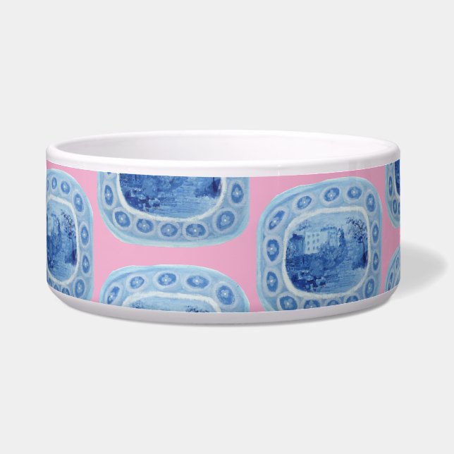 Chinoiserie Blue Ginger Jar Jars Dog Dish Napf (Vorderseite)