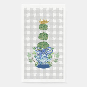 Chinoiserie Blue Ginger Jar Topiary Serviette