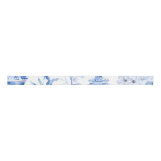 Chinoiserie Blue Grosgrain Ribbon Ripsband