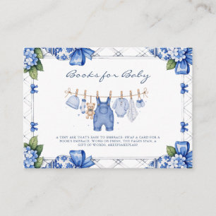 Chinoiserie Blue Jean Denim Bücher für Baby Karte