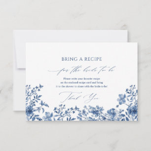 Chinoiserie Blue Recie Anfragekarte RSVP Karte