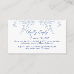Chinoiserie Blue Toile Pagoda Wedding RSVP Begleitkarte