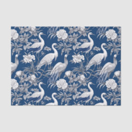 Chinoiserie Blue White Birds Malerei Decoupage Seidenpapier