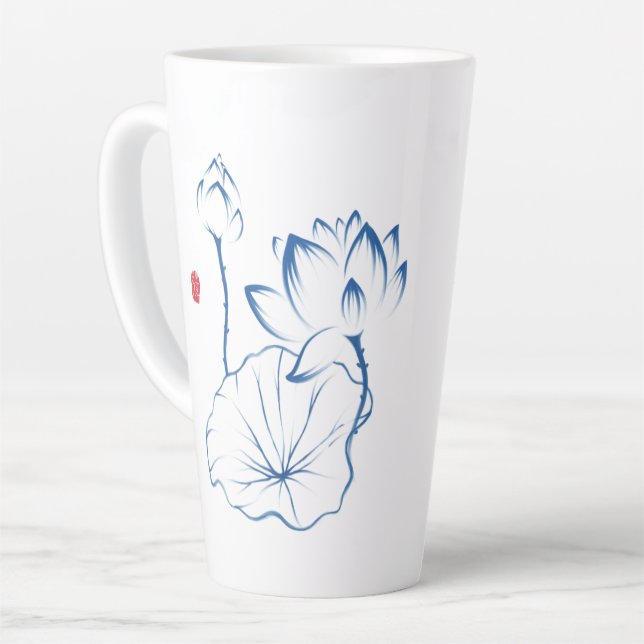 Chinoiserie Blue White Lotus Inspirierend Angebot Milchtasse (Linke Ecke)