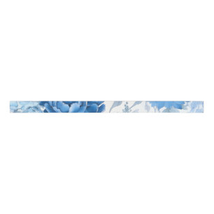 Chinoiserie Blue Wild Blume Grosgrain Ribbon Ripsband