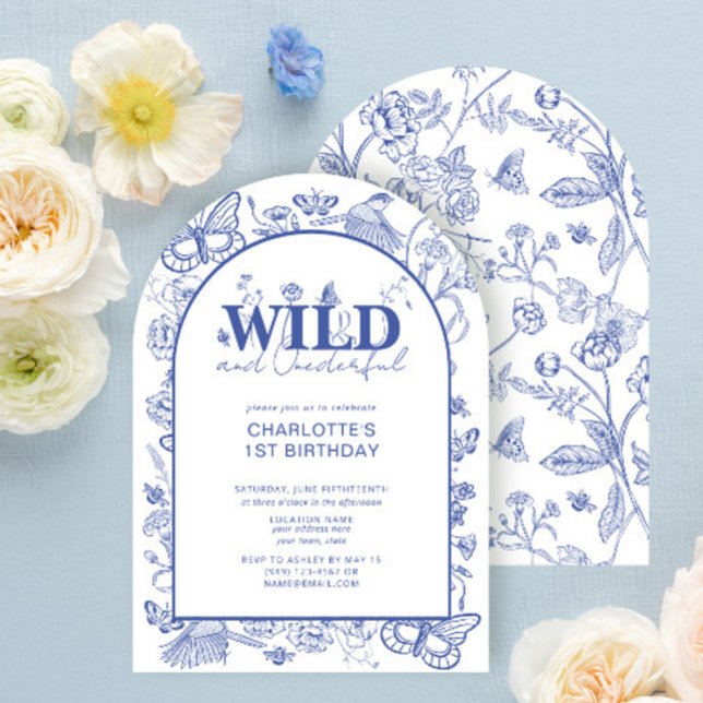 Chinoiserie Blue Wild & Onederful 1. Geburtstag Einladung (Von Creator hochgeladen)
