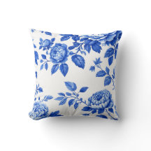 Chinoiserie Blue Willow and White Accent Pillo