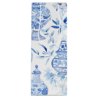 Chinoiserie Blue Wine Geschenktasche Geschenktüte Für Weinflaschen