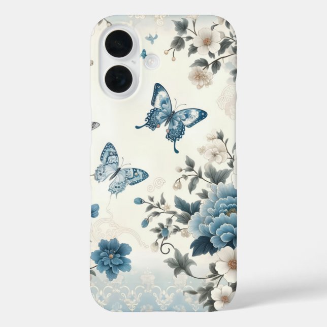 Chinoiserie Blume und Schmetterlinge Case-Mate iPhone Hülle (Rückseite)