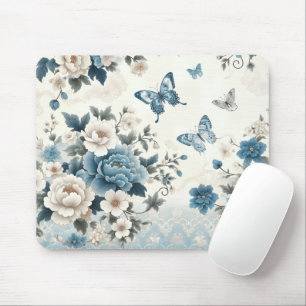 Chinoiserie Blume und Schmetterlinge Mousepad