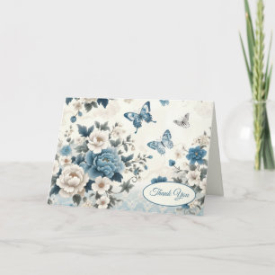 Chinoiserie Blume und Schmetterlinge Vielen Dank Karte