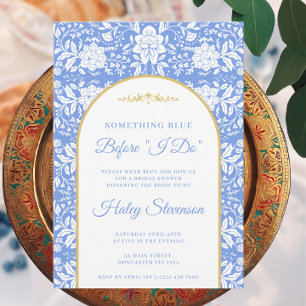 Chinoiserie-Blumen-Something-Blue-Bridal-Shower-Ei Einladung