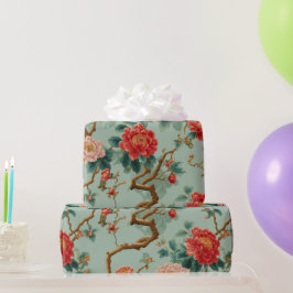 Chinoiserie Blumenmuster Geschenkpapier