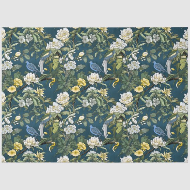Chinoiserie Blumenmuster Papier (Vorderseite)