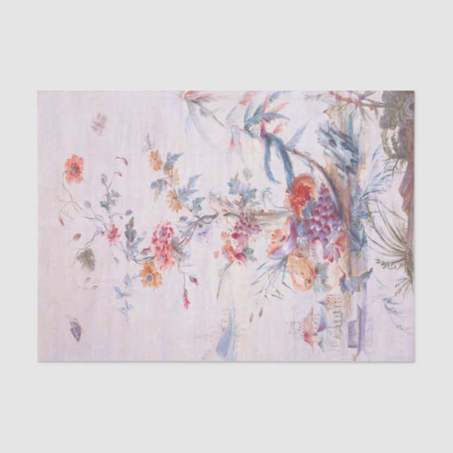 Chinoiserie Blumenpapier Seidenpapier (Vorderseite)