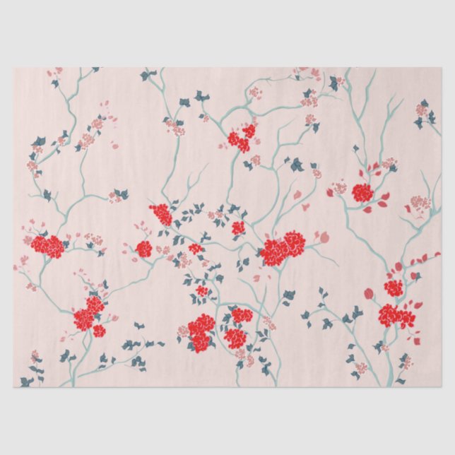 Chinoiserie Blumenpapier Seidenpapier (Vorderseite)