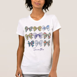 Chinoiserie Bows Muster mit Namen T-Shirt