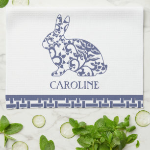Chinoiserie Bunny Rabbit Personalisiert Geschirrtuch