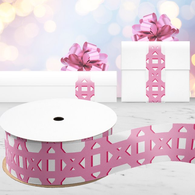 Chinoiserie Cane Trellis in Pink Ripsband (Von Creator hochgeladen)