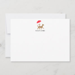 Chinoiserie Cheetah Personalisiert Flat Note Card Mitteilungskarte