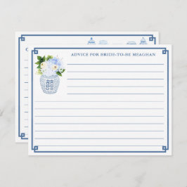 Chinoiserie Chic Blue & White Wedding Advice Card Einladung