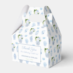 Chinoiserie Chic Chartreuse Navy Hochzeitsdusche Geschenkschachtel