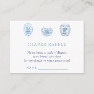 Chinoiserie Chic Diaper Raffle Baby Dusche Begleitkarte