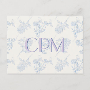 Chinoiserie Chic Flora Mit Monogramm Postkarte