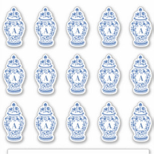 Chinoiserie Chic GingerJar Monogram Sticker