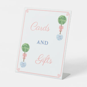 Chinoiserie Chic Girl Kinderduschkarten und Gesche Sockelschild