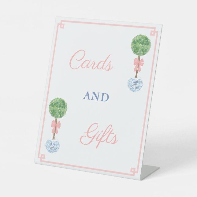 Chinoiserie Chic Girl Kinderduschkarten und Gesche Sockelschild (Vorderseite)