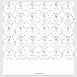 Chinoiserie Chic Red White und Blue Medium Gefalle Aufkleber