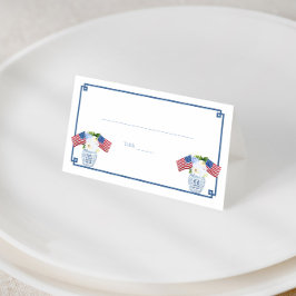 Chinoiserie Chic USA Flag Ginger Jar Wedding Lunch Platzkarte