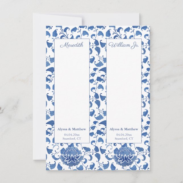 Chinoiserie Chic Wedding Book Platzkarten (Vorderseite)