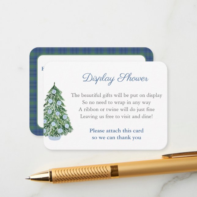 Chinoiserie Chic Weihnachtsbaumdusche Begleitkarte (Vorderseite/Rückseite Beispiel)