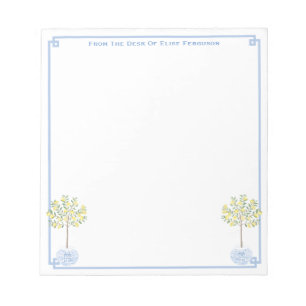 Chinoiserie Chic Zitronenbaum Klassischer Damensch Notizblock